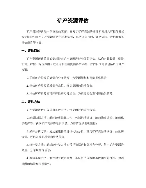 矿产资源评估