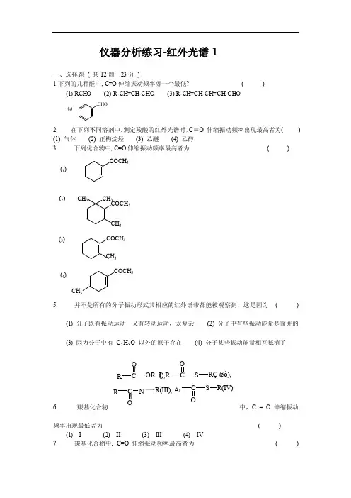 红外光谱练1