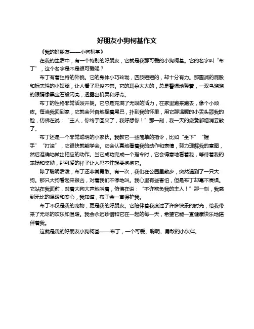 好朋友小狗柯基作文