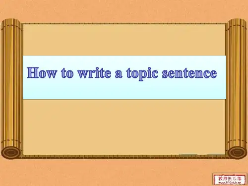 how to write topic sentences