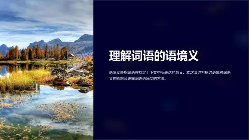 理解词语的语境义