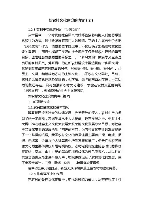 新农村文化建设的内容（2）