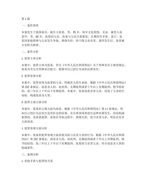 法律讲堂杀父亲案例分析(3篇)