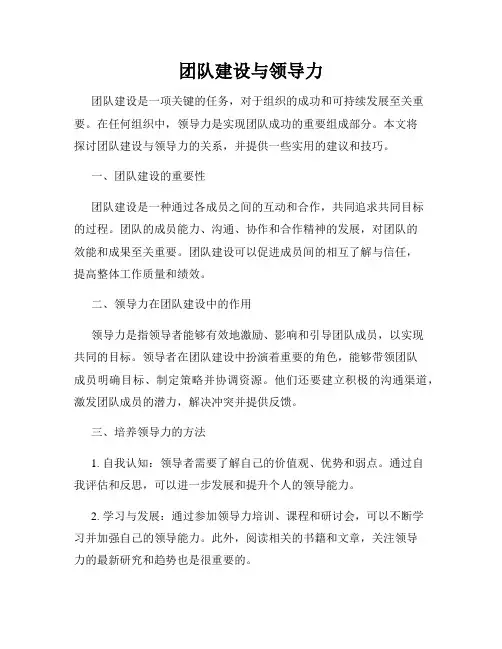 团队建设与领导力