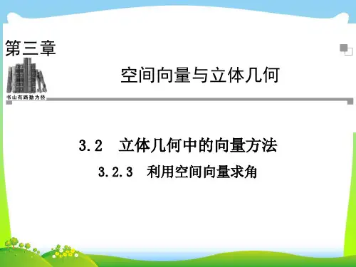 利用空间向量求角-课件