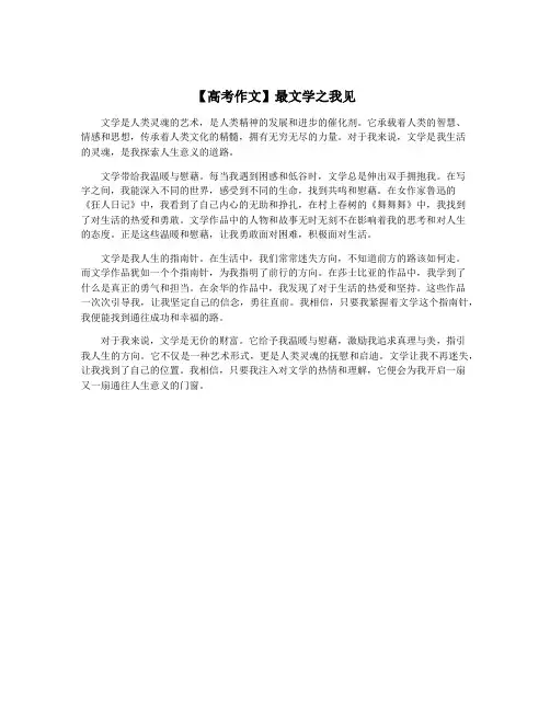 【高考作文】最文学之我见