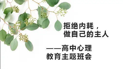 拒绝内耗,做自己的主人——高中主题班会-2023-2024学年高中主题班会优质课件