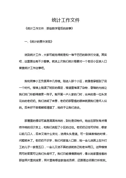 统计工作文件