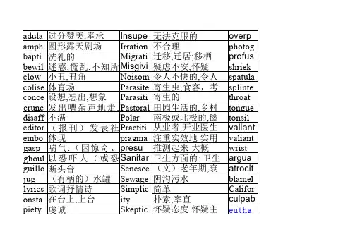 雅思高级英语单词表