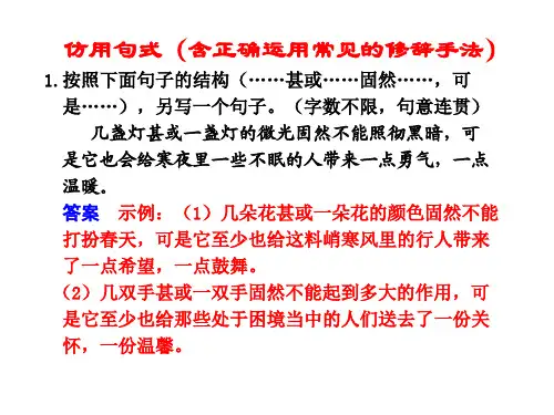 仿用句式(含正确运用常见的修辞手法)