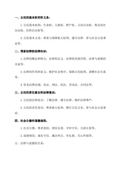七年级下学期期中道德与法治知识点总结