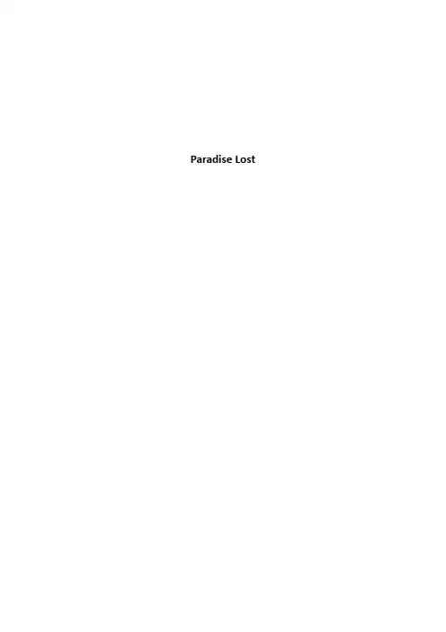 弥尔顿失乐园英文评述paradise lost
