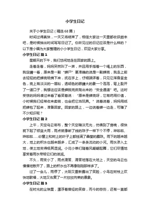 关于小学生日记（精选68篇）