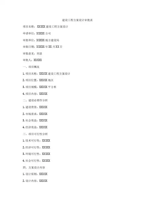 建设工程方案设计审批表