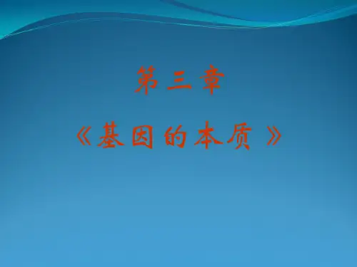 高中生物人教版必修二第3章：《基因本质 》课件