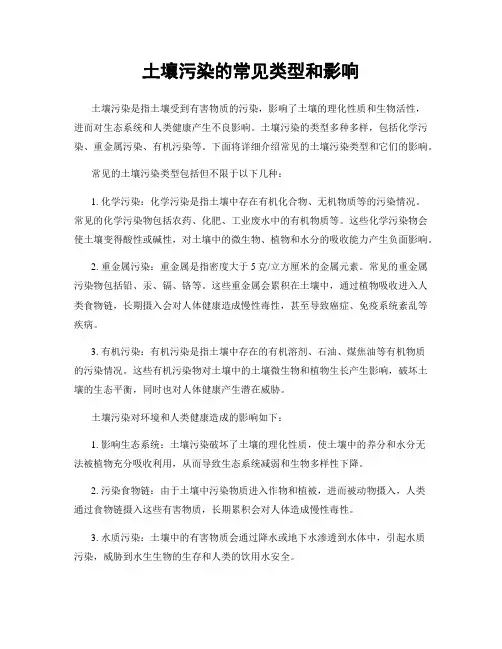 土壤污染的常见类型和影响