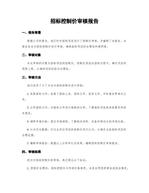 招标控制价审核报告