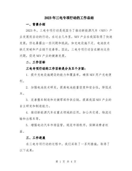 2023年三电专项行动的工作总结