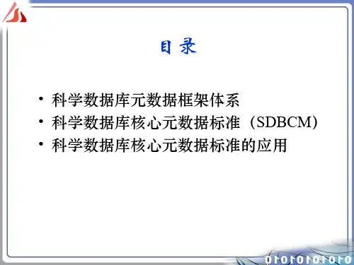 核心元数据标准SDBCM及其应用