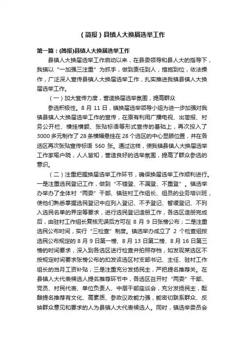 （简报）县镇人大换届选举工作