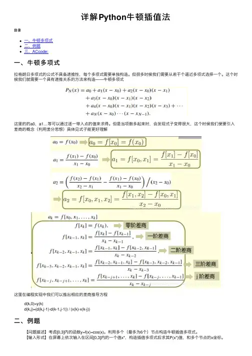 详解Python牛顿插值法