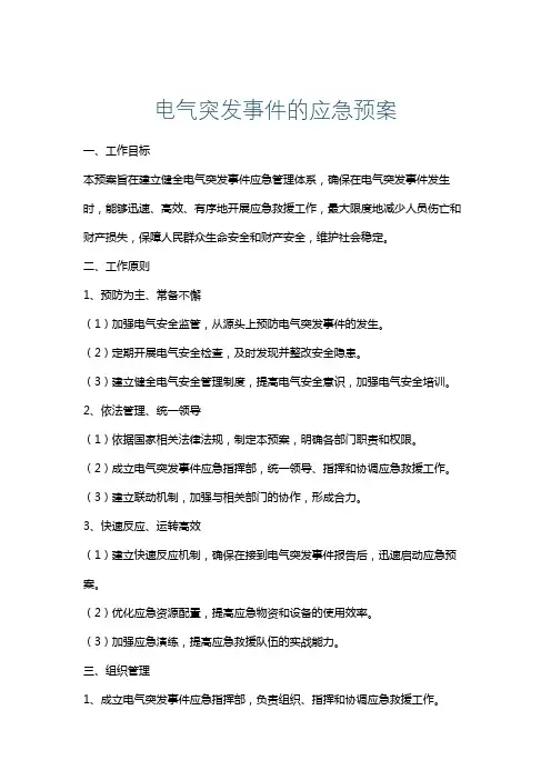 电气突发事件的应急预案