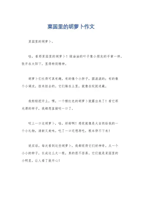 菜园里的胡萝卜作文