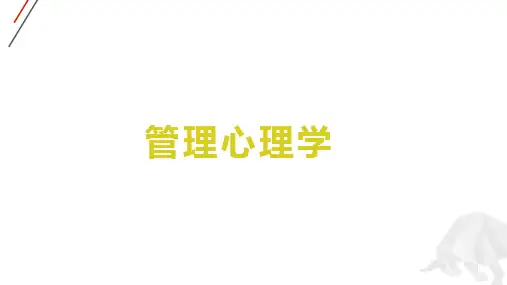 管理心理学第三章认知的个体差异与管理