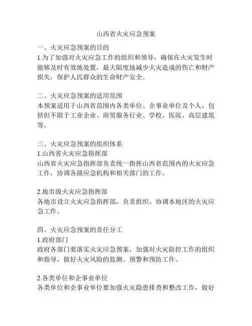 山西省火灾应急预案