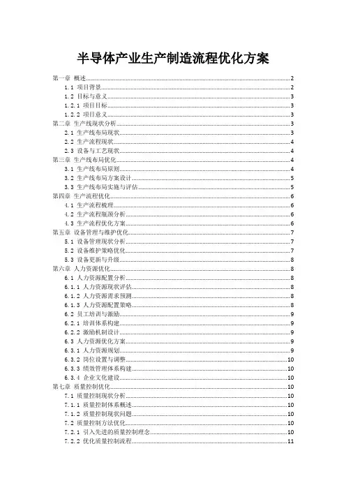 半导体产业生产制造流程优化方案