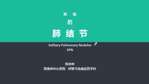 肺结节的诊断及处理