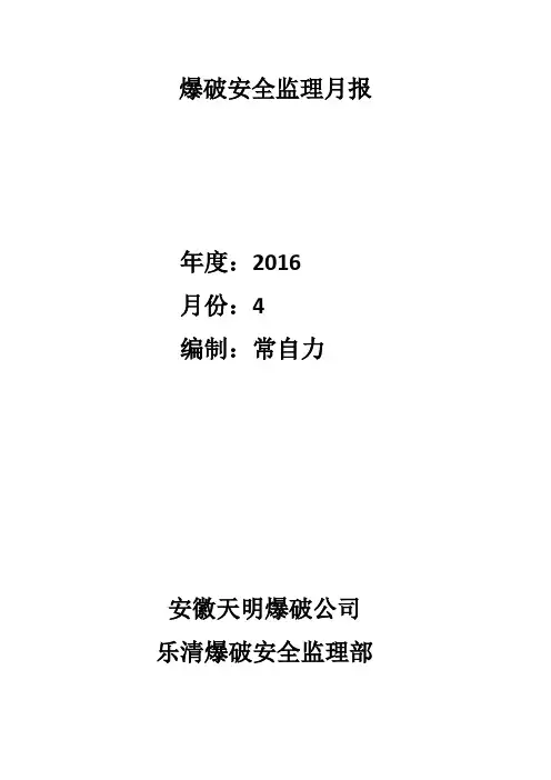 爆破安全监理月报