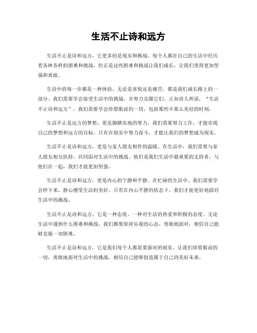 生活不止诗和远方