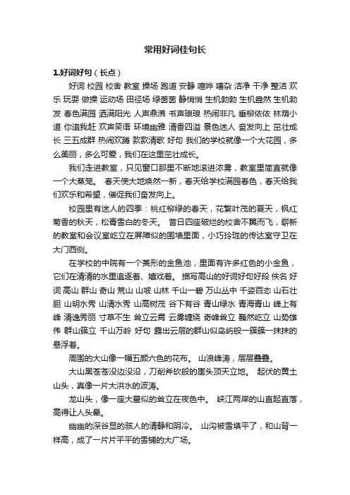 常用好词佳句长