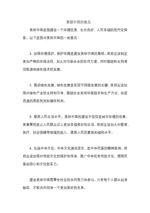 美丽中国的意见