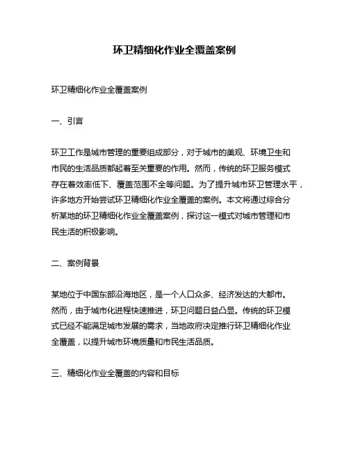 环卫精细化作业全覆盖案例