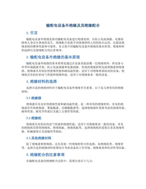 输配电设备外绝缘及其绝缘配合