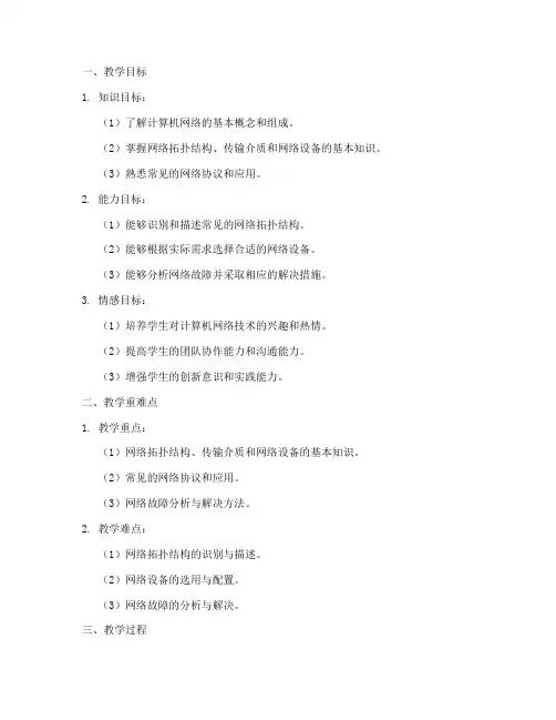 计算机组网教案设计模板