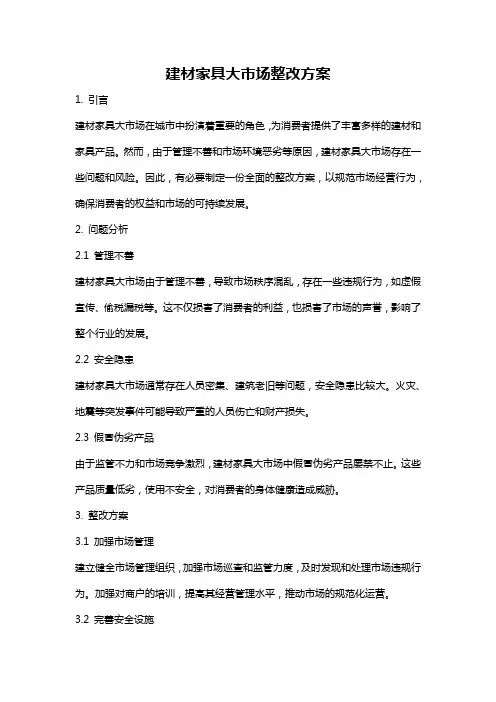 建材家具大市场整改方案