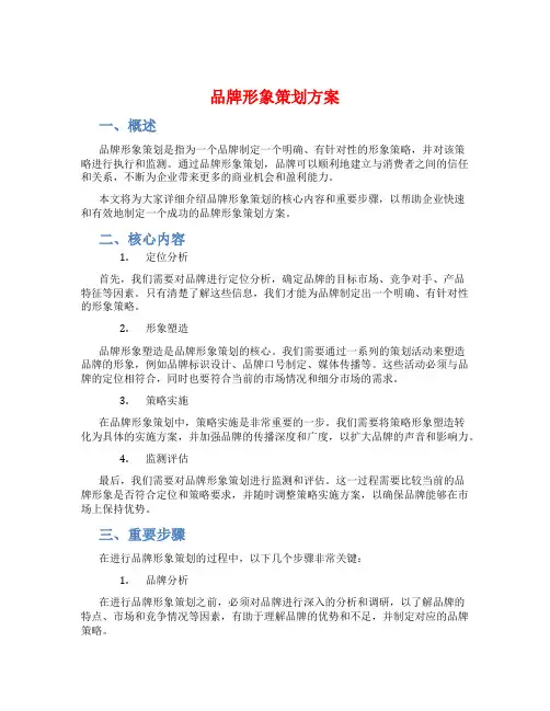 品牌形象策划方案