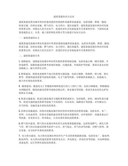 建筑基建知识点总结