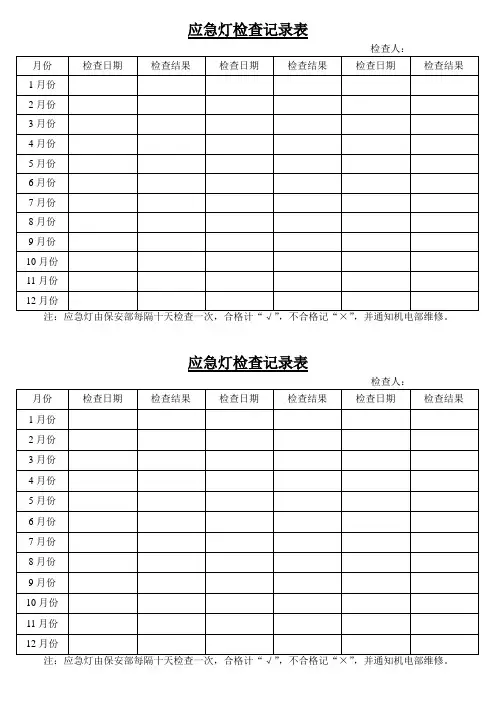 应急灯检查记录表