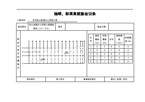 轴线、标高复核验收记录文稿