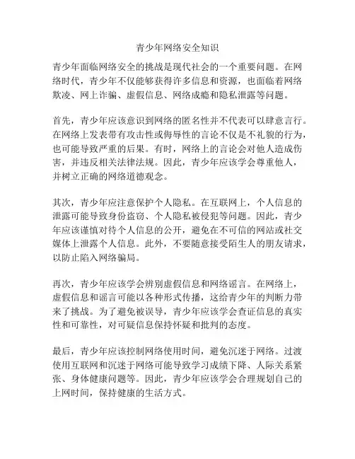 青少年网络安全知识
