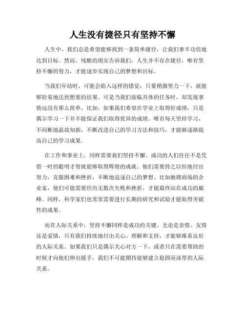 人生没有捷径只有坚持不懈