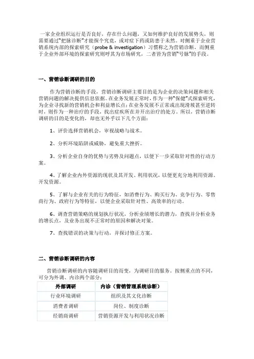 如何做好营销诊断调研