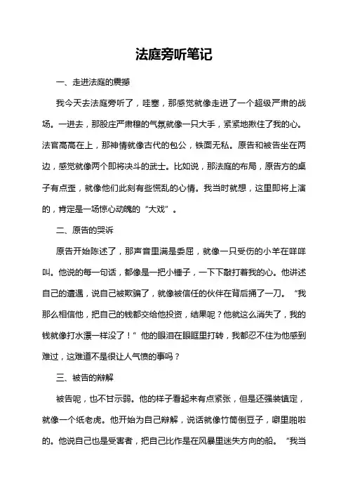 法庭旁听笔记