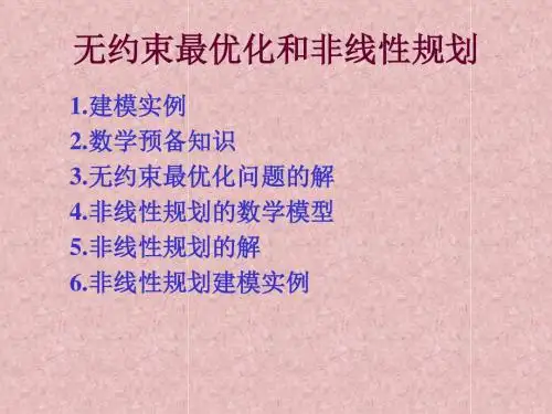 无约束最优化与非线性规划-PPT精品文档