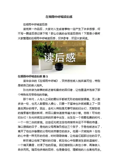 在细雨中呼喊读后感