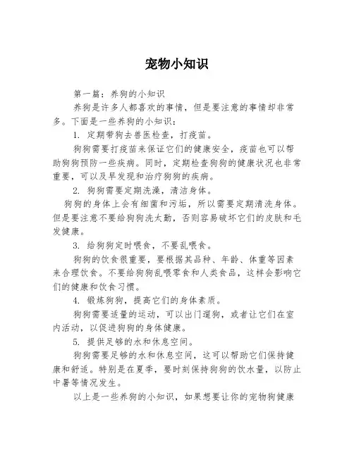 宠物小知识
